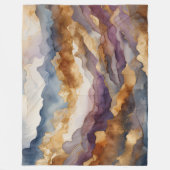 Couverture Polaire Aquarelle Abstraite Peinture Paysage Or 3:2 (Devant)