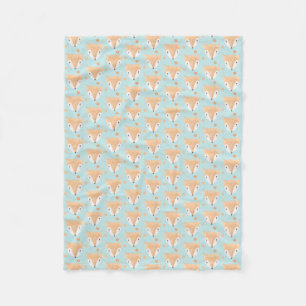 Couverture Polaire Aquarelle adorable Baby Fox Motif