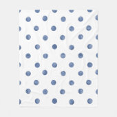 Couverture Polaire Aquarelle adorable pois l Bleu et blanc (Devant)