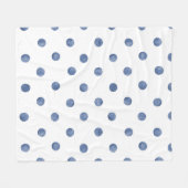 Couverture Polaire Aquarelle adorable pois l Bleu et blanc (Devant (Horizontal))