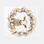 Couverture Polaire Aquarelle Agneau de Pâques Personnalisé (Devant (Horizontal))