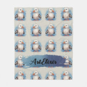 Couverture Polaire Aquarelle Albatros Kawaii Imprimer (Devant)