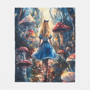 Couverture Polaire Aquarelle Alice au pays des merveilles