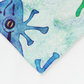 Couverture Polaire Aquarelle Arbre Grenouilles Dragonfly Nature (Coin)