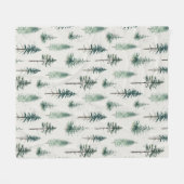 Couverture Polaire Aquarelle Arbres de Noël Motif de vacances (Devant (Horizontal))