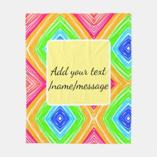 Couverture Polaire Aquarelle arc-en-ciel ajouter un nom texte personn