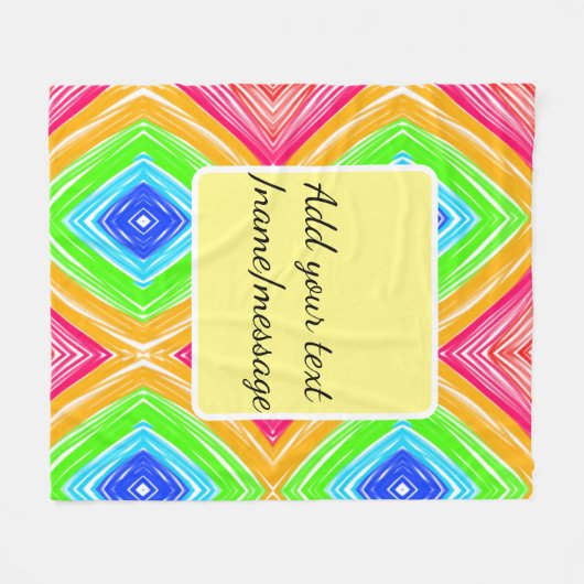 Couverture Polaire Aquarelle arc-en-ciel ajouter un nom texte personn (Devant (Horizontal))