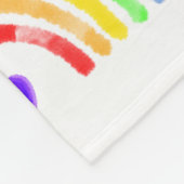 Couverture Polaire Aquarelle Arc-en-ciel et Coeurs (Coin)