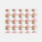Couverture Polaire Aquarelle Art Rose Fleurs Modèle Floral (Devant (Horizontal))
