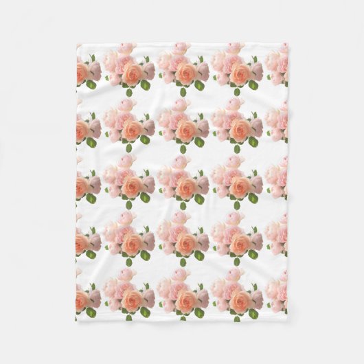 Couverture Polaire Aquarelle Art Rose Fleurs Modèle Floral (Devant)