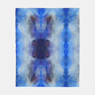 Couverture Polaire Aquarelle ArtBleu mauve magik Blanche polaire