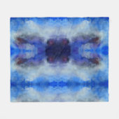 Couverture Polaire Aquarelle ArtBleu mauve magik Blanche polaire (Devant (Horizontal))