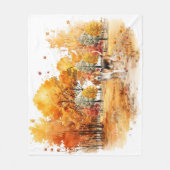 Couverture Polaire Aquarelle Automne Chien Design - Beagle (Devant)