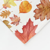 Couverture Polaire Aquarelle Automne Feuilles Automne Motif sans join (Coin)