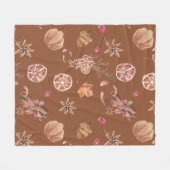 Couverture Polaire Aquarelle Automne L'Action de grâce (Devant (Horizontal))