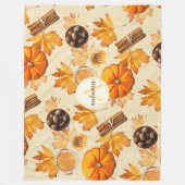 Couverture Polaire Aquarelle Automne Magie Parfums Vintages Monogramm (Devant)