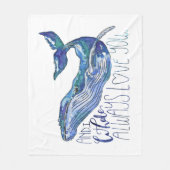 Couverture Polaire Aquarelle Baleine - I Whale Toujours Vous Aimez (Devant)