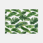 Couverture Polaire Aquarelle Banane Feuilles Tropical Fleece Blanket (Devant (Horizontal))