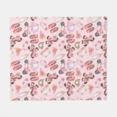 Couverture Polaire Aquarelle Bébé Motif avec jouets et vêtements (Devant (Horizontal))