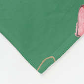 Couverture Polaire Aquarelle Bell Motif Vert sans joint (Coin)