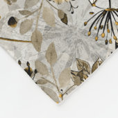 Couverture Polaire Aquarelle blanche, fleurs jaunes (Coin)