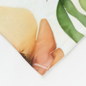 Couverture Polaire Aquarelle blanche Jardin botanique floral (Coin)