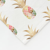 Couverture Polaire Aquarelle Blanche-Toile d'ananas Gold (Coin)
