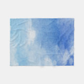 Couverture Polaire Aquarelle bleu & blanc sur mesure (Devant (Horizontal))
