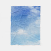 Couverture Polaire Aquarelle bleu & blanc sur mesure (Devant)