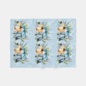 Couverture Polaire Aquarelle bleu Citrouille Automne Assez Orné (Devant (Horizontal))