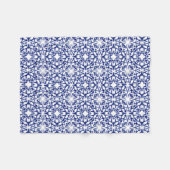 Couverture Polaire Aquarelle bleu Cobalt Carrelage espagnol Motif (Devant (Horizontal))