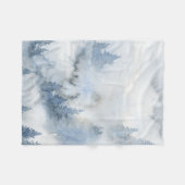 Couverture Polaire Aquarelle bleu foncé Forêt Abstraite    (Devant (Horizontal))