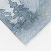 Couverture Polaire Aquarelle bleu foncé Forêt Abstraite    (Coin)
