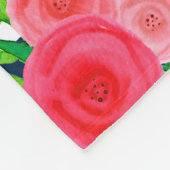 Couverture Polaire Aquarelle bleu marine blanche rayée Monogramme flo (Coin)