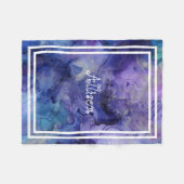 Couverture Polaire Aquarelle bleu mou mou Personnalisée Filles (Devant (Horizontal))