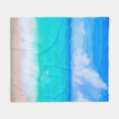 Couverture Polaire Aquarelle bleu turquoise de la plage tropicale (Devant (Horizontal))