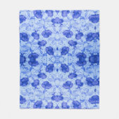 Couverture Polaire Aquarelle Bleue Botanique Blanche Fleece Florale (Devant)