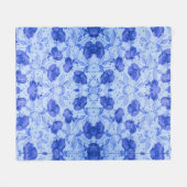 Couverture Polaire Aquarelle Bleue Botanique Blanche Fleece Florale (Devant (Horizontal))