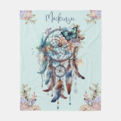 Couverture Polaire Aquarelle Boho Dreamcatcher Nom personnalisé (Devant)