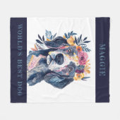 Couverture Polaire Aquarelle Boho Floral World de la meilleure peintu (Devant (Horizontal))