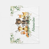 Couverture Polaire Aquarelle Bois Animaux forestiers (Devant)