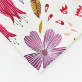 Couverture Polaire Aquarelle Botanique Fleur sauvage Peinture de haie (Coin)