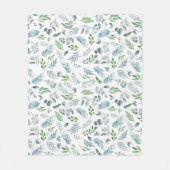 Couverture Polaire Aquarelle Botanique Verdure Eucalyptus Foliage (Devant)