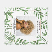 Couverture Polaire Aquarelle botanique Verdure Photo Mémorial (Devant (Horizontal))