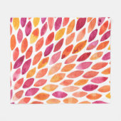 Couverture Polaire Aquarelle brosse a éclaté jaune et orange (Devant (Horizontal))