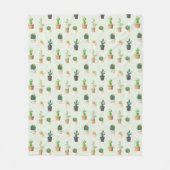 Couverture Polaire Aquarelle Cactus Motif Mint Vert (Devant)