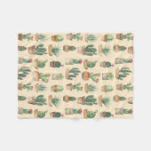 Couverture Polaire Aquarelle Cactus Nature botanique (Devant (Horizontal))