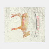 Couverture Polaire Aquarelle Cerf Abstrait Motif en bois rustique (Devant (Horizontal))