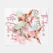 Couverture Polaire Aquarelle Chèvres - La réponse est chèvres (Devant (Horizontal))