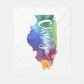 Couverture Polaire Aquarelle Chicago (Devant)